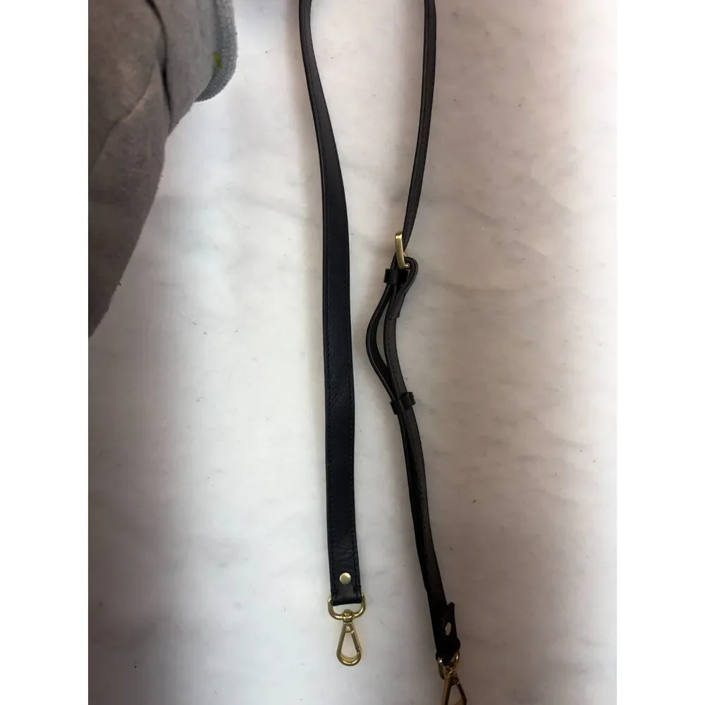 NWOT Quince Italian Leather Convertible Crescent Handwoven Shoulder Bag Black